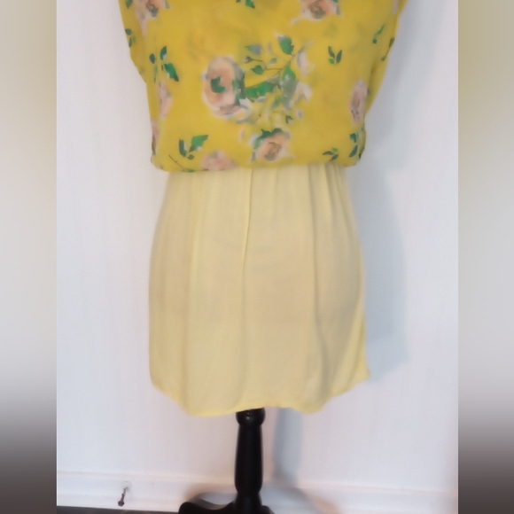 Aeropostale Prince & Fox Chiffon Yellow Floral Ruffled Dress Size Small EUC - Picture 7 of 9